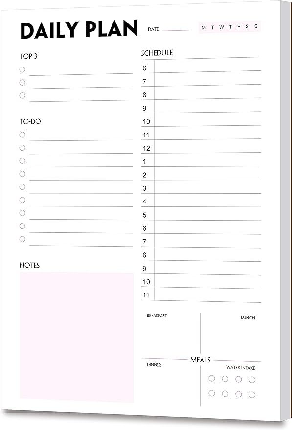 Daily Planner Notepad - A5 Calendar, Scheduler, Organizer with Priority, To Do List, Appointments... | Amazon (US)