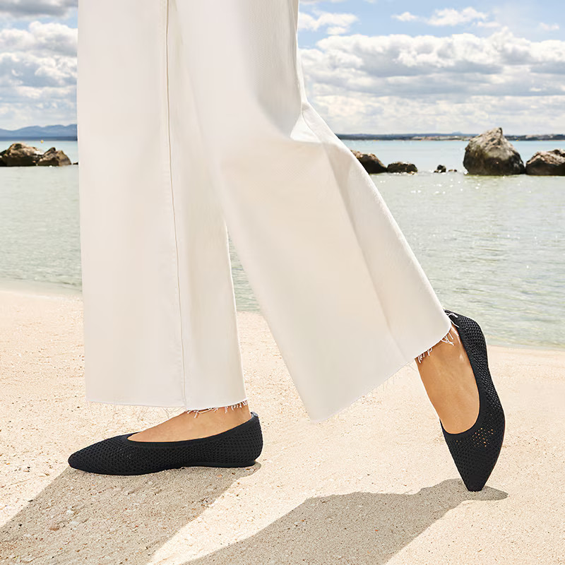 Pointed-Toe Breathable Mesh Ballet Flats (Aria 5°) | VIVAIA