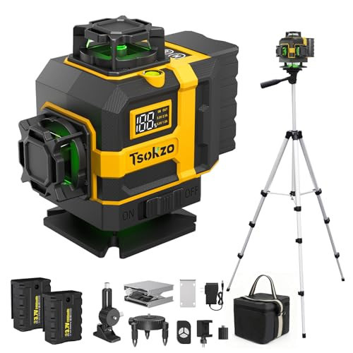 16 Lines Laser Level with Tripod, DIY Projects, Self-Leveling, 2 Batteries | Amazon (US)