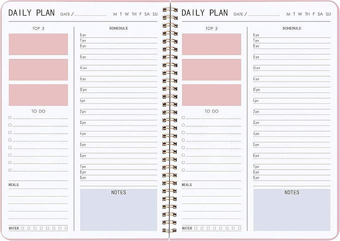 KAICN Daily Planner - Hourly Schedules Agenda Appointment Planner Undated with to-Do List, Meals,... | Amazon (US)