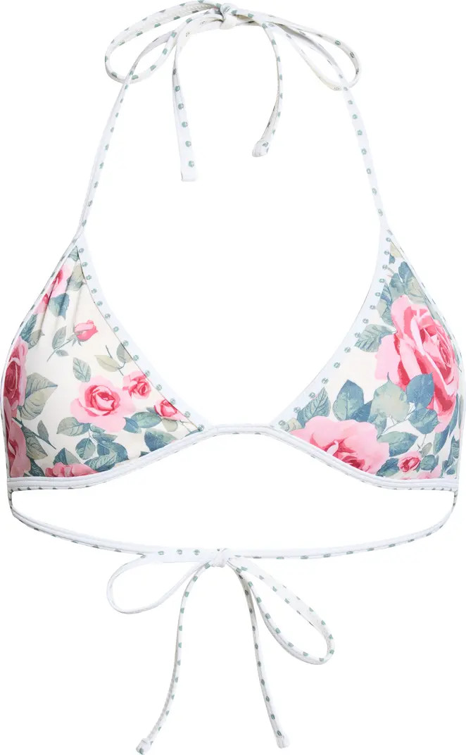 Juno Contrast Trim Triangle Bikini Top | Nordstrom