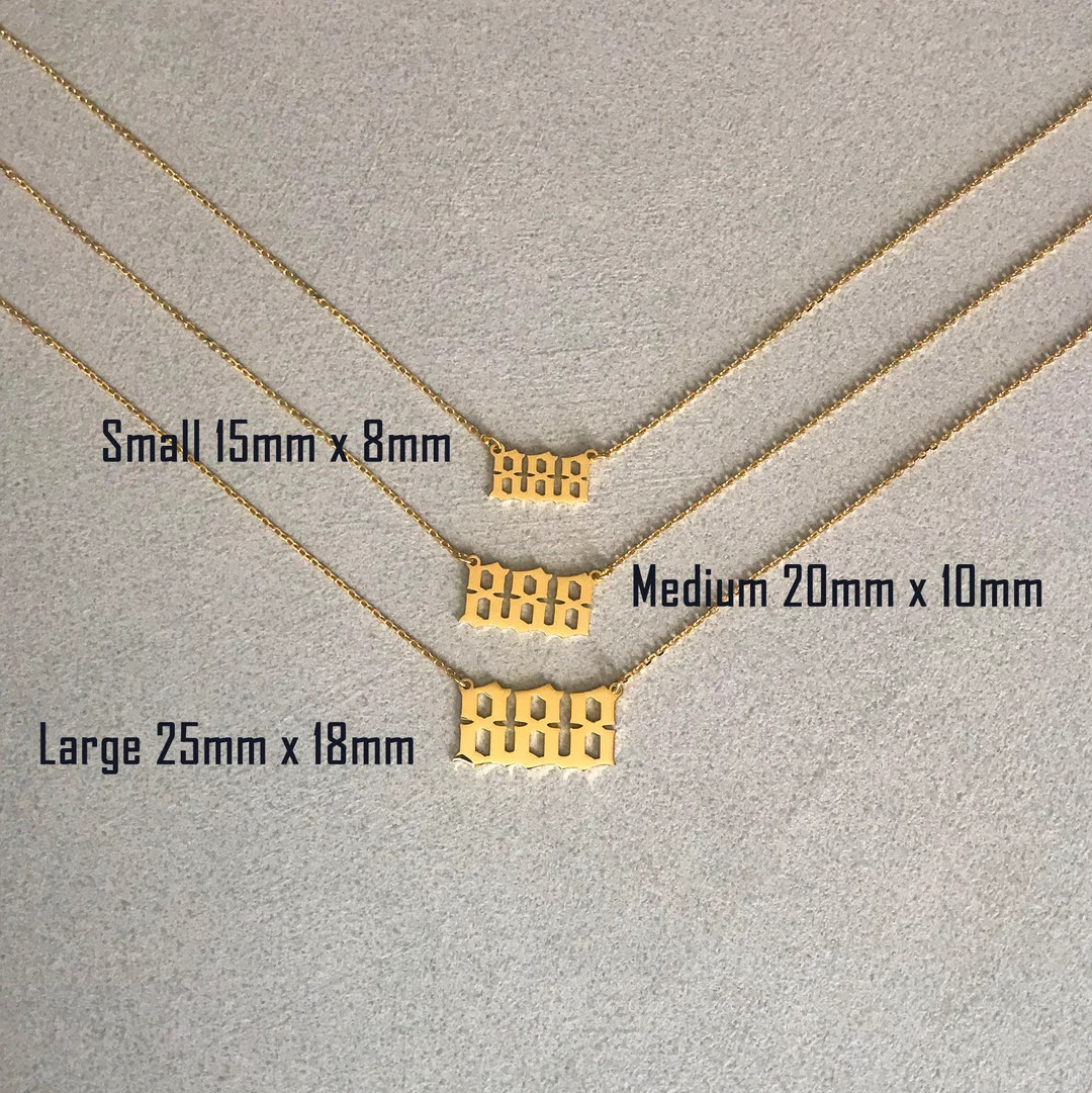 Angel Number Necklace, Old English Number Necklace 925 Sterling Silver Pendant, Year Necklace, 11... | Etsy (US)