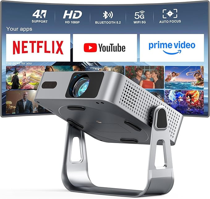 [Officially-Licensed APP & 1800ANSI] Smart Mini Projector with WiFi and Bluetooth, VISSPL Full HD... | Amazon (US)
