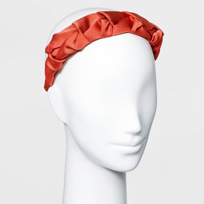 Solid Satin Pinched Headband - A New Day™ Orange | Target