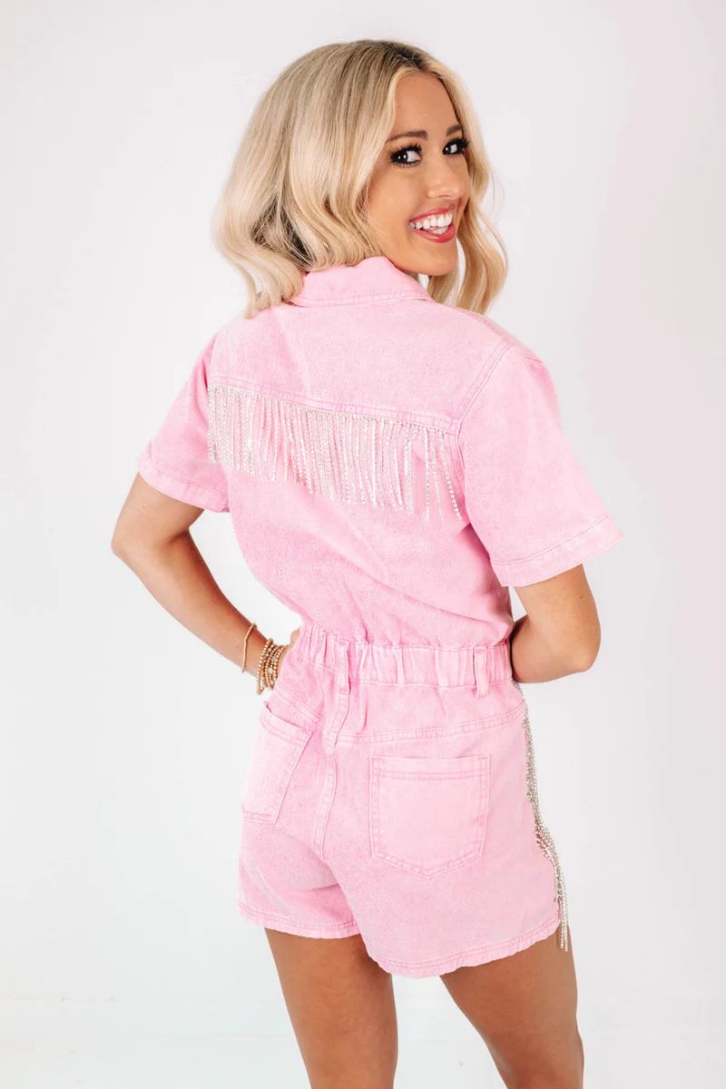 PREORDER Down On Broadway Romper - Pink | The Impeccable Pig
