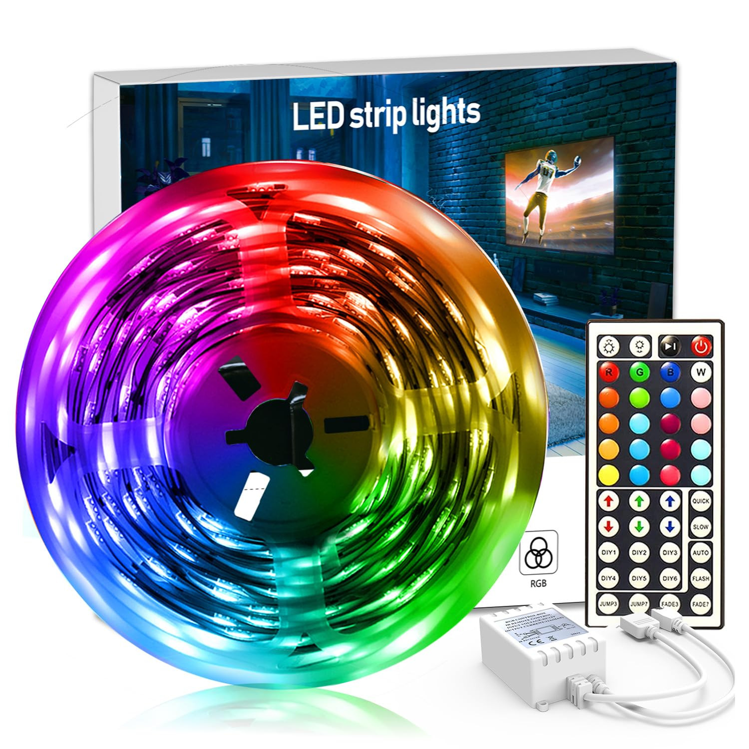 DAYBETTER Led Strip Lights 32.8 ft RGB Color Changing Lights Strip for Bedroom, Desk, Home Decora... | Amazon (US)