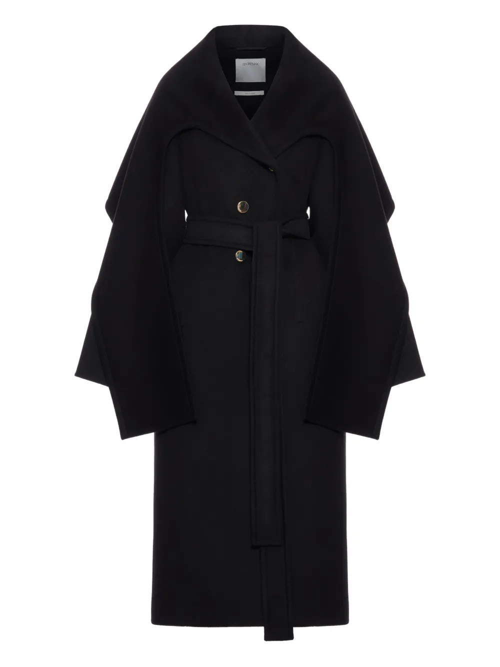 Sportmax shawl-collar Belted Coat | Black | FARFETCH | Farfetch Global
