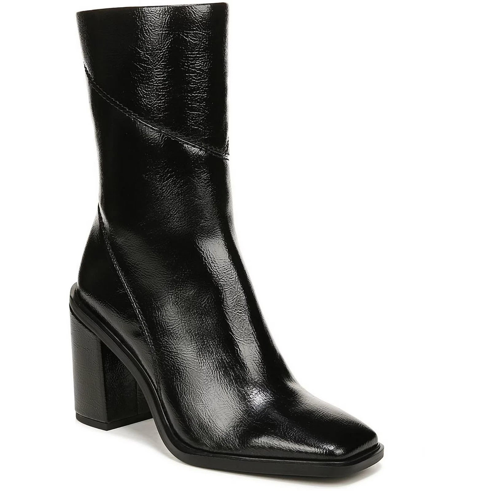Franco Sarto Stevie Boots Womens Black Faux Leather Square Toe Bootie LION84 | Shop Simon
