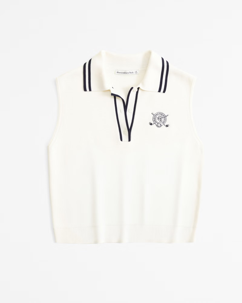 LuxeLoft Sleeveless Sweater Polo | Abercrombie & Fitch (US)