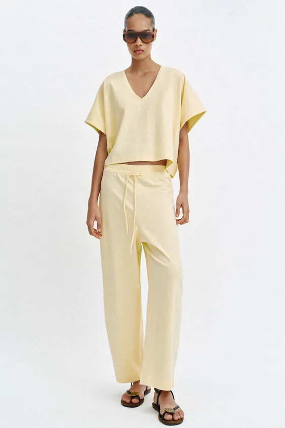 RUSTIC DRAWSTRING TROUSERS | Zara UK