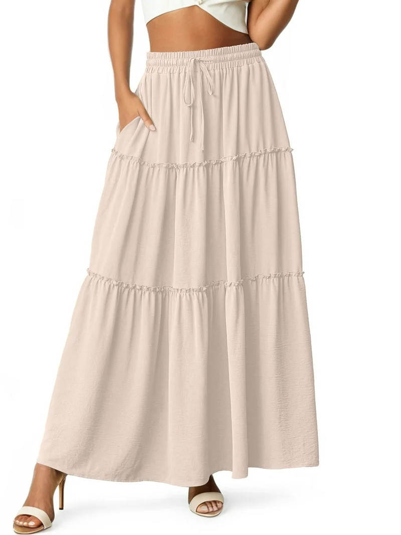 Visit the Cueply Store4.6 stars out of 327 reviews(4.6)|327 Cueply Women's Flowy Long Maxi Skirt ... | Walmart (US)