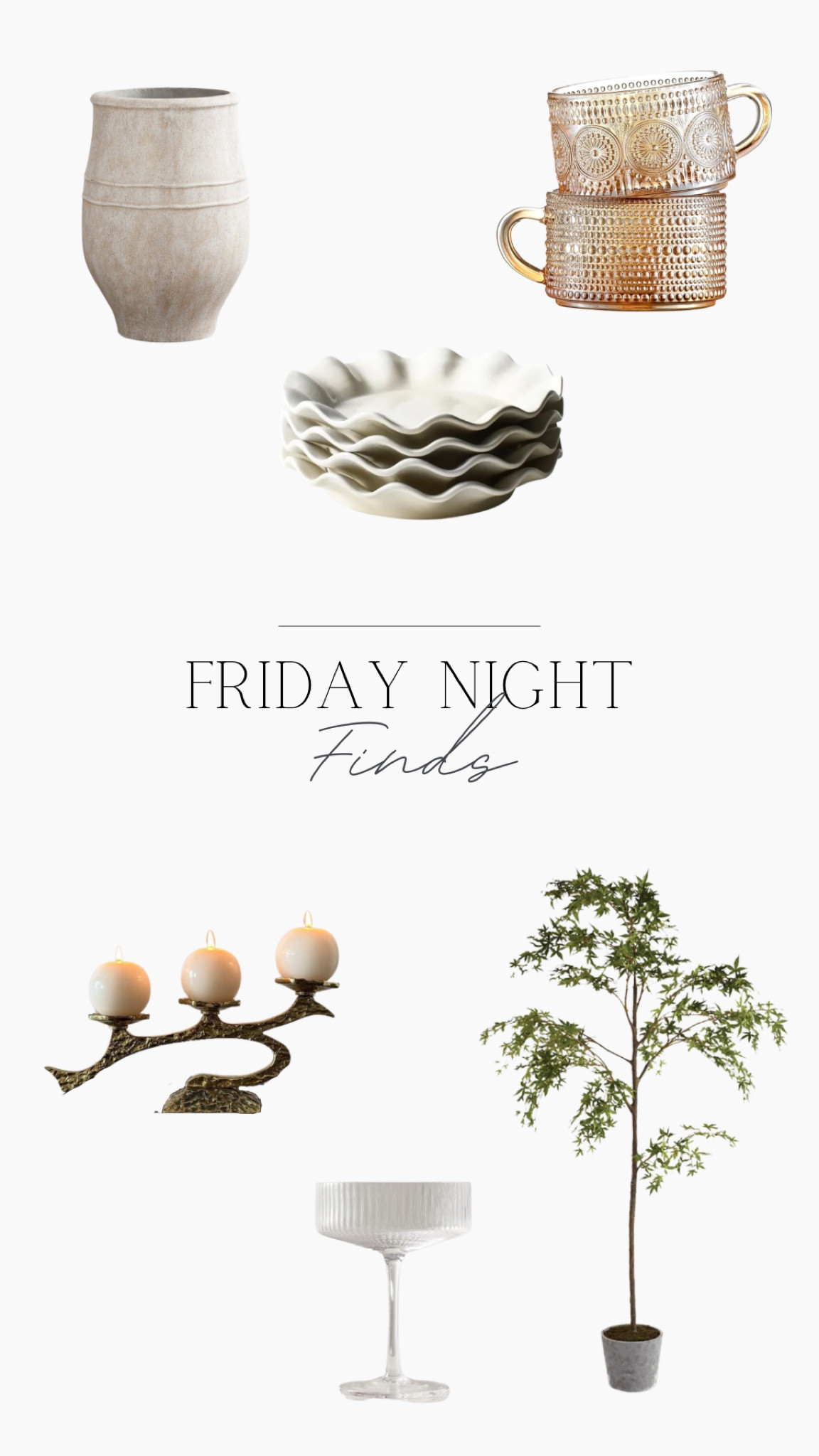 Friday night finds

Scalloped bowls, mid-century candle holder, 

#LTKFind #LTKSeasonal #LTKhome