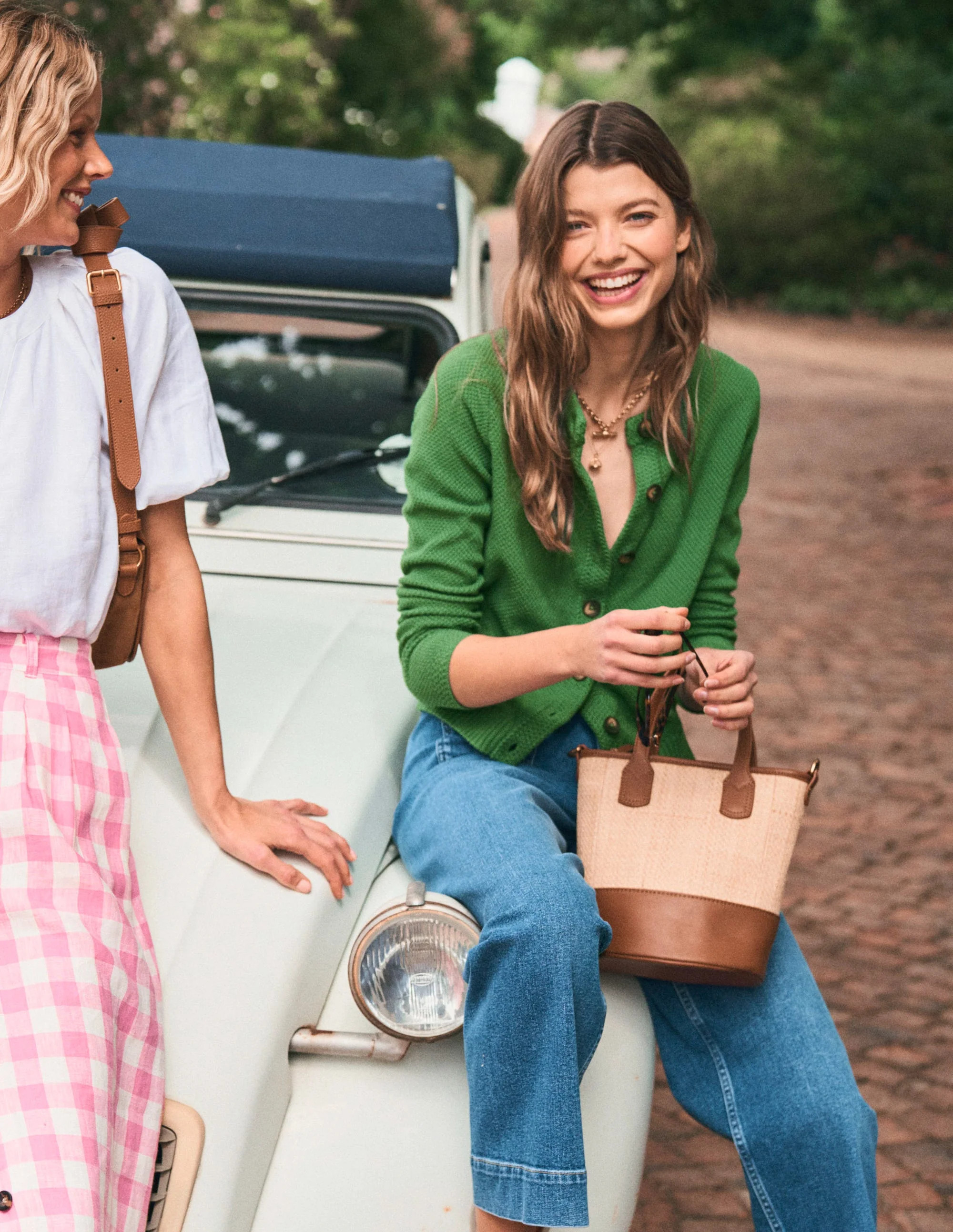 Callie Crochet Trim Cardigan-Paradise Green | Boden (US)