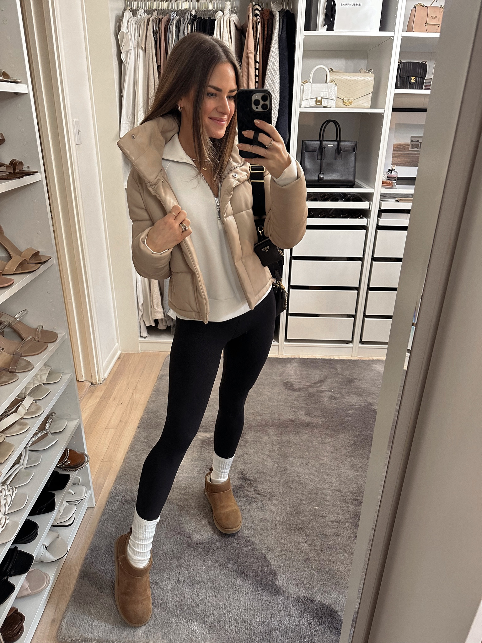 Ootd. This pullover made Oprah’s fav thing list and I see why! In a size S. It comes in a few colors now. And has matching pants! I wear a S jacket (30% off) & a 2/4 in the 25” leggings. Boots fit TTS. 

#LTKCyberweek #LTKstyletip