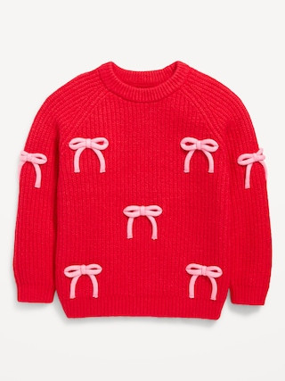 SoSoft Long-Sleeve Bows Sweater for Toddler Girls | Old Navy (US)