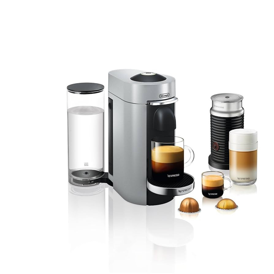 Delonghi ENV155SAECA Nespresso VertuoPlus Coffee & Espresso Maker with Aeroccino, Silver | Amazon (US)