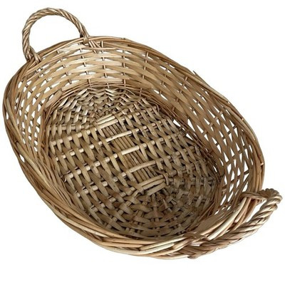 Woven Natural Reed Flower Fruit Vegetable Gift Basket w/Handles Wicker 12”x16” | eBay US