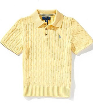 Polo Ralph Lauren Big Boys Short-Sleeve Cable-Knit Polo Sweater - S | Dillard's