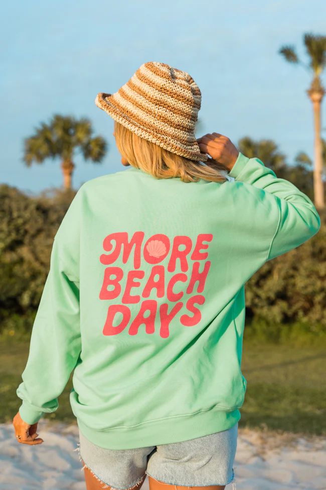 More Beach Days Lime Oversized Graphic Sweatshirt | Pink Lily