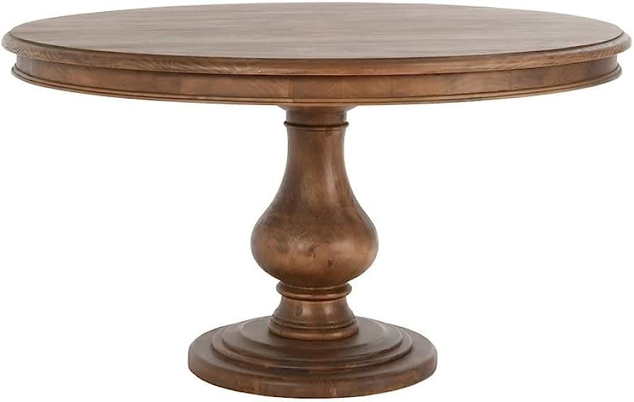 Kosas Home Adrienne 54" Round Solid Pine Wood Dining Table in Almond Brown | Amazon (US)