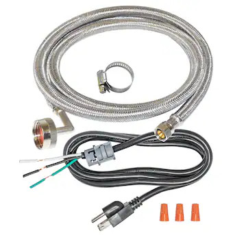 EASTMAN 8-ft 3/8-in Compression Inlet x 3/4-in Hose Thread Outlet Braided Stainless Steel Dishwas... | Lowe's
