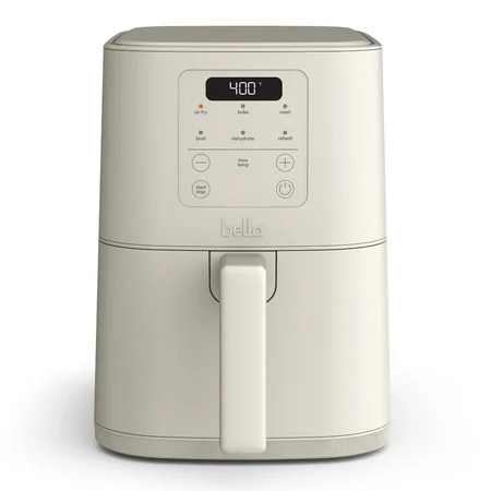 bella 4 Qt Slim Digital Air Fryer with EverGood™ Ceramic Nonstick Coating, 6 Preset Cooking Options, Oatmilk | Walmart (US)