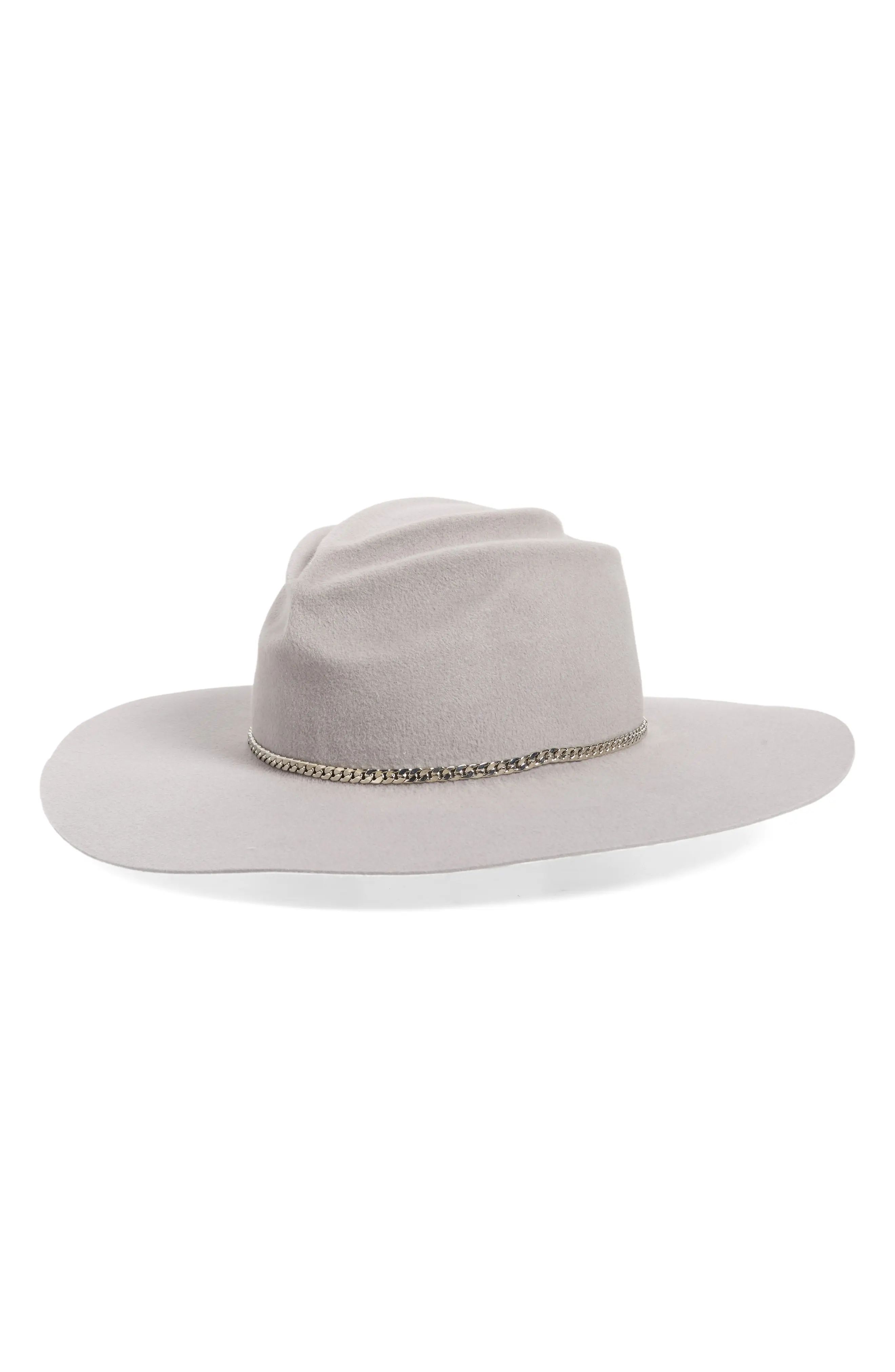 Gladys Tamez Mason Fur Felt Wide Brim Hat in Light Grey at Nordstrom, Size Small | Nordstrom