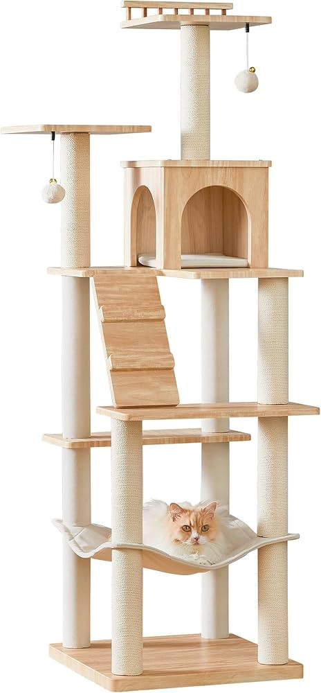 Modern Cat Tree - 64 inch Cat Tower for Indoor Cats, Multi-Level Cat Condo with 7 Fully Wrapped S... | Amazon (US)