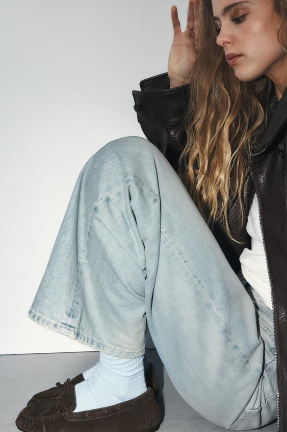 SPLIT SUEDE LOAFERS | Zara UK