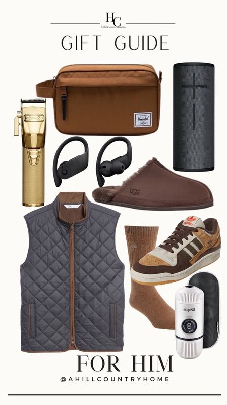 Gift guide for him! 

Follow me @ahillcountryhome for daily shopping trips and styling tips 

Gift guide for him, ugh slippers, beats earphones, quilted vest, shoes for him, ugh socks, nespresso, toiletry bag for him, speaker 


#LTKshoecrush #LTKGiftGuide #LTKmens