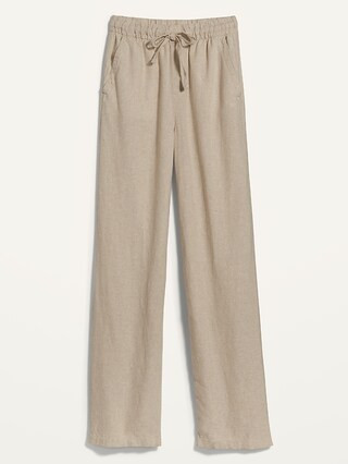 High-Waisted Linen-Blend Wide-Leg Pants for Women | Old Navy (US)