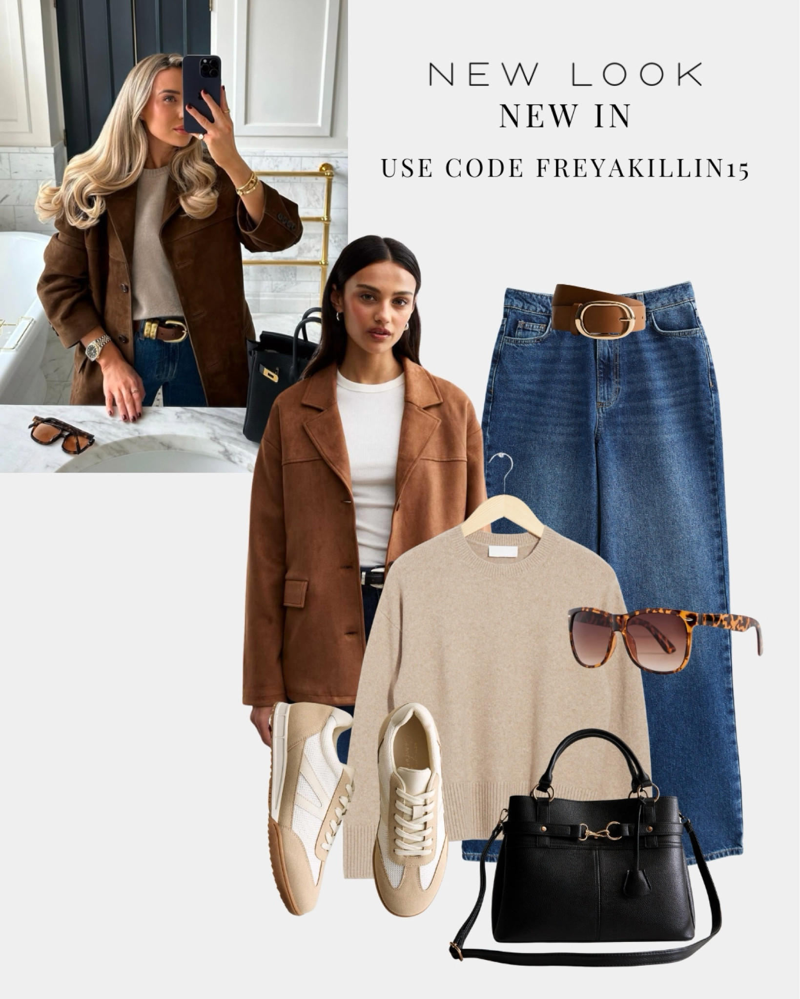 Recreating one of my favourite casual suede blazer and jeans looks with New Look 🤎 use code FREYAKILLIN15

#LTKstyletip #LTKwinter
