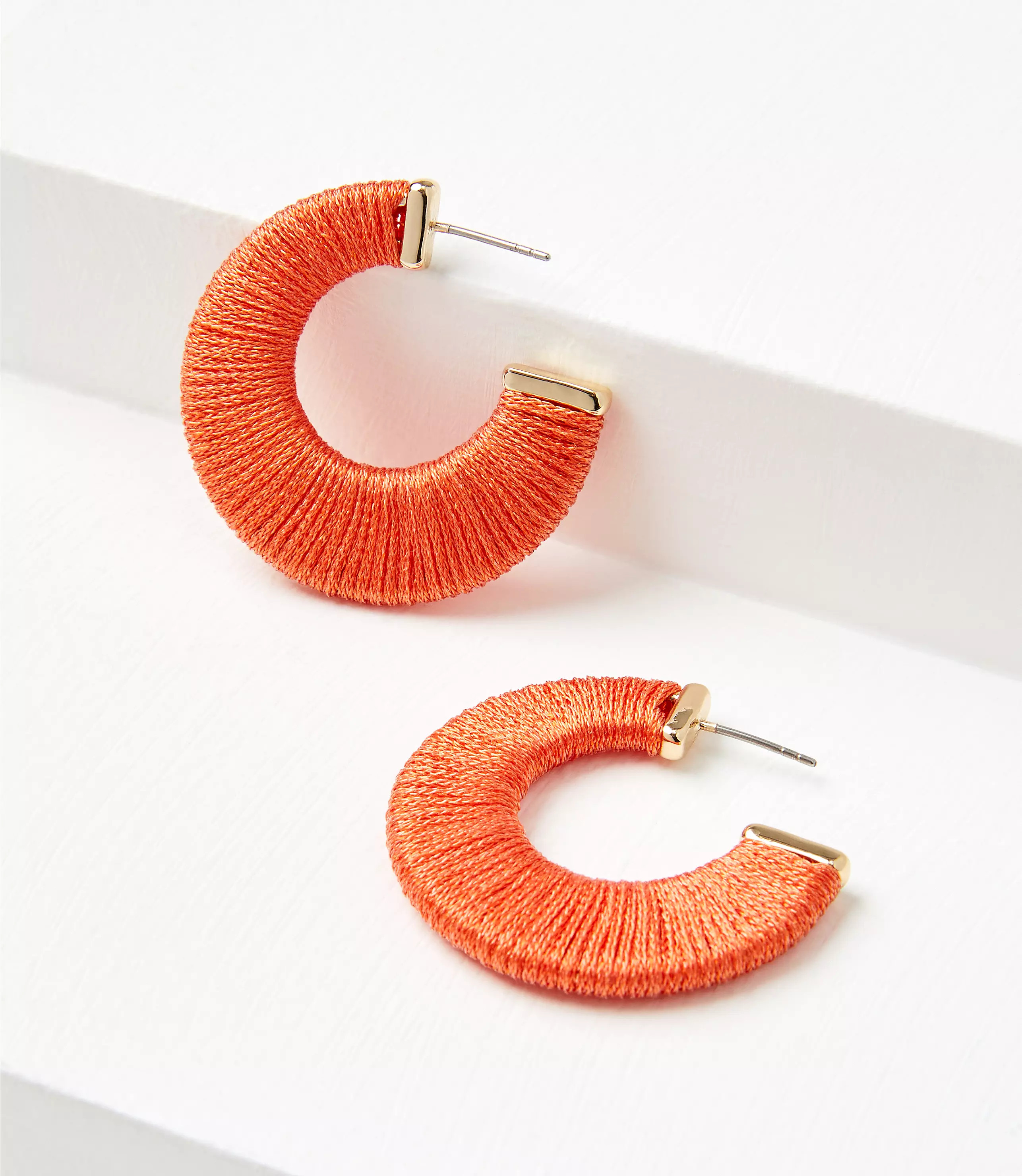 Fabric Wrapped Hoop Earrings | LOFT