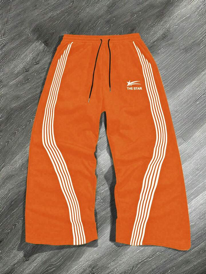 Manfinity Sporsity Men's Loose Fit Slogan Graphic Drawstring Waist Sweatpants | SHEIN