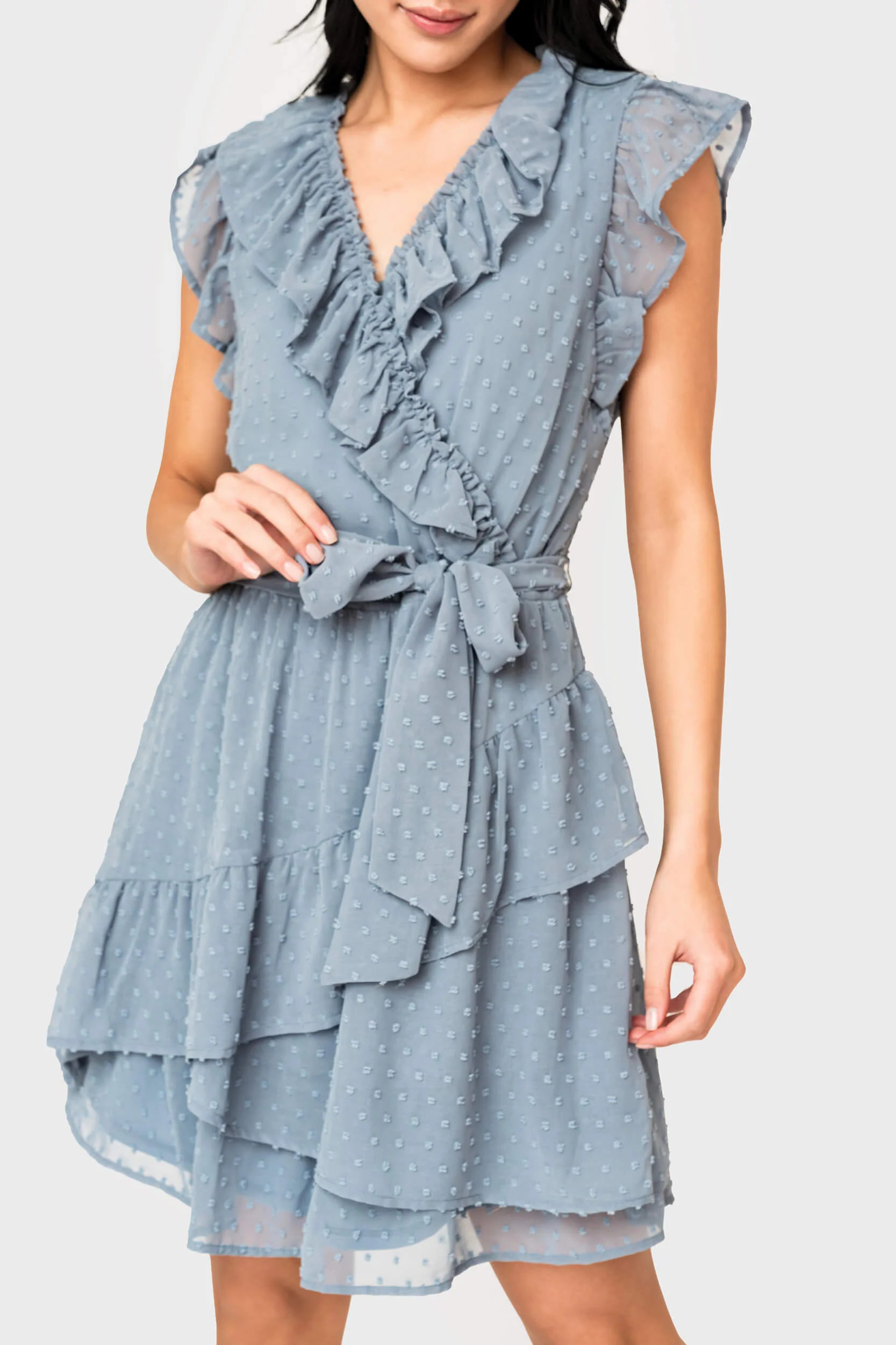 Ruffles for Days Wrap Dress with Belt | Gibson