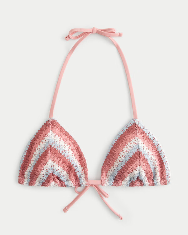 Crochet-Style Triangle Bikini Top | Hollister (UK)