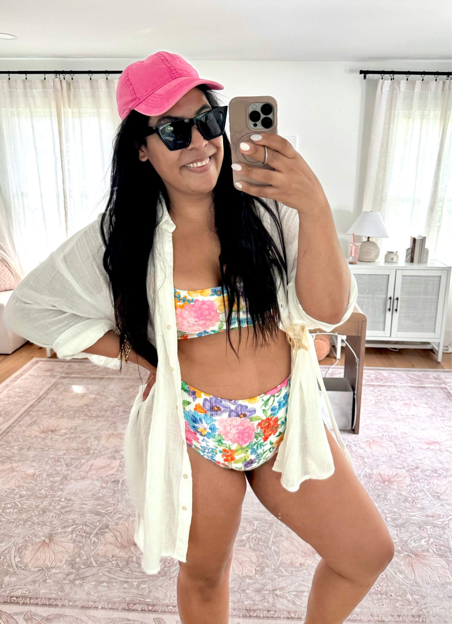 Pool outfit of the day! 💦💕 love this show me your mumu floral bikini — a splurge but worth it! I am 5’9” size 12 or XL & wearing an XL on the top & large on the bottom with an Abercrombie swim coverup I’m wearing in an XL 

#LTKSwim #LTKFindsUnder50 #LTKMidsize