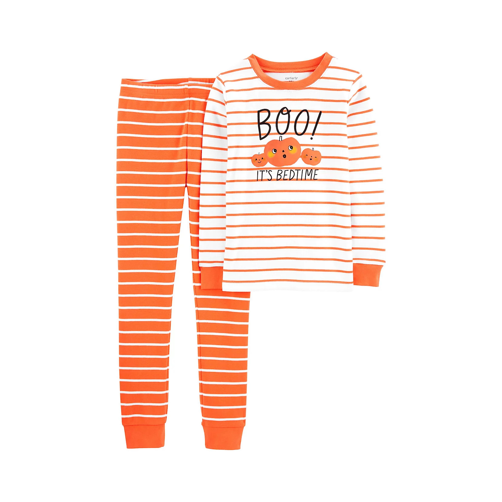 Kids 4-14 Carter's Pumpkin Stripes Top & Bottoms Pajama Set | Kohl's