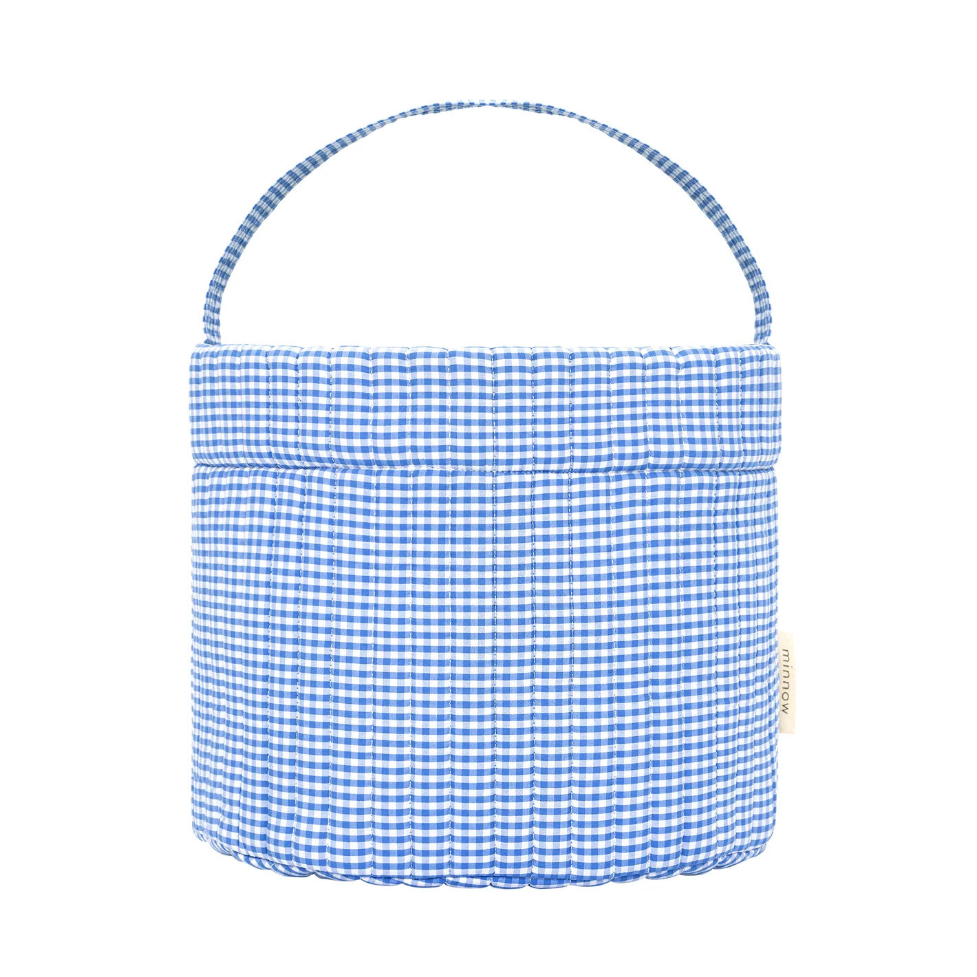 sky blue gingham quilted easter bucket | Minnow