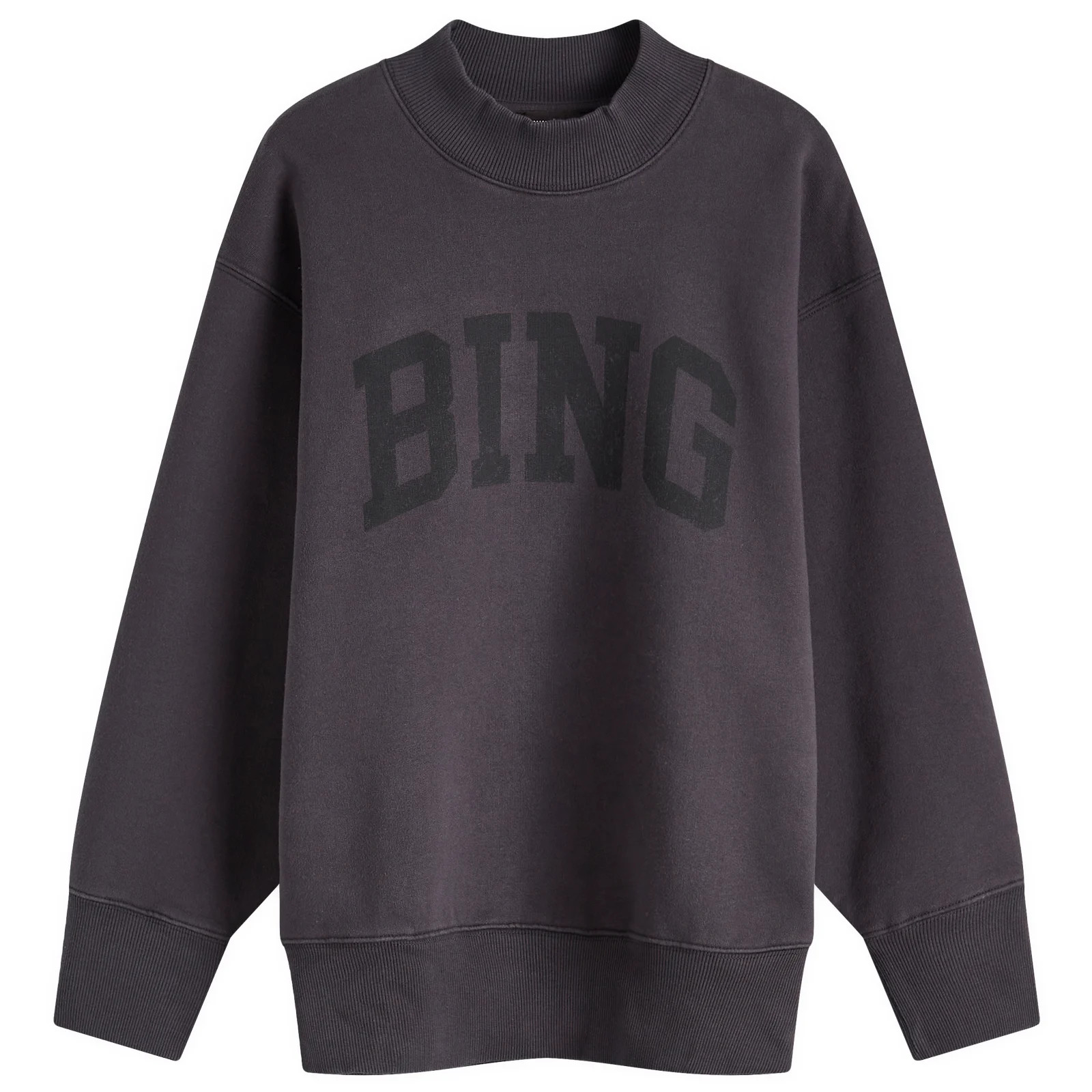 Anine Bing Women's Bradie Sweatshirt in Washed Black, Size X-Small | END. Clothing