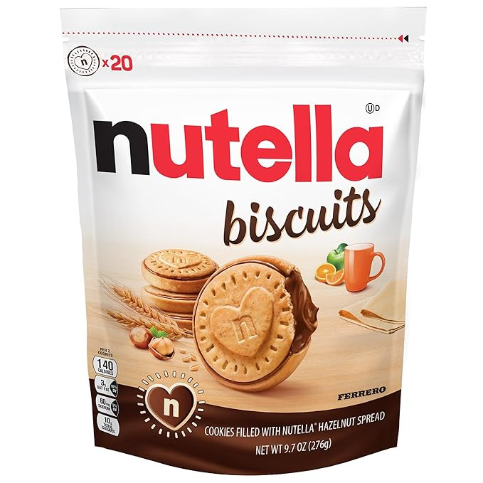 Nutella Biscuits, 20 Count Cookies, Hazelnut Spread with Cocoa, Holiday Christmas Cookies, 9.7 oz | Amazon (US)