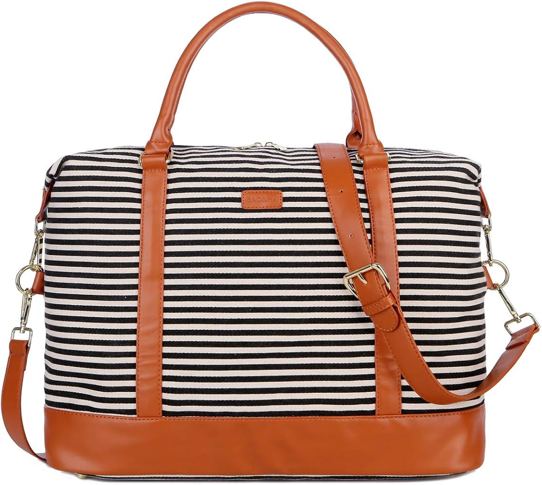 HB-28 Ladies Women Canvas Travel Weekender Bag Overnight Carry-on Duffel Tote Bag | Amazon (US)