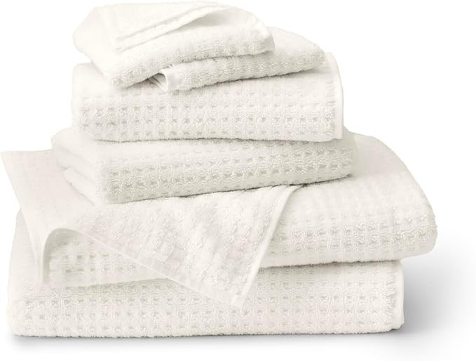 BOLL & BRANCH Turkish Waffle Bath Sheet Set - Cream - 6 Piece - Includes 2 Bath Sheets, 2 Hand To... | Amazon (US)