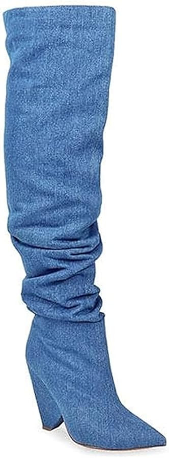 Liliana Women's Over The Knee Thigh High Wedge Heel Boots | Amazon (US)