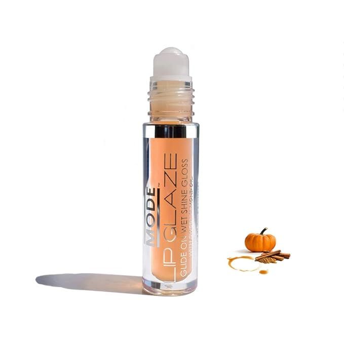 MODE Lip Glaze PUMPKIN SPICE LATTE Flavored Lip Gloss, Roll On Sheer Wet Shine, Hydrating Moistur... | Amazon (US)