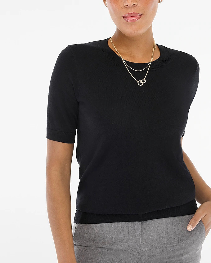 Short-sleeve cotton crewneck sweater | J.Crew Factory