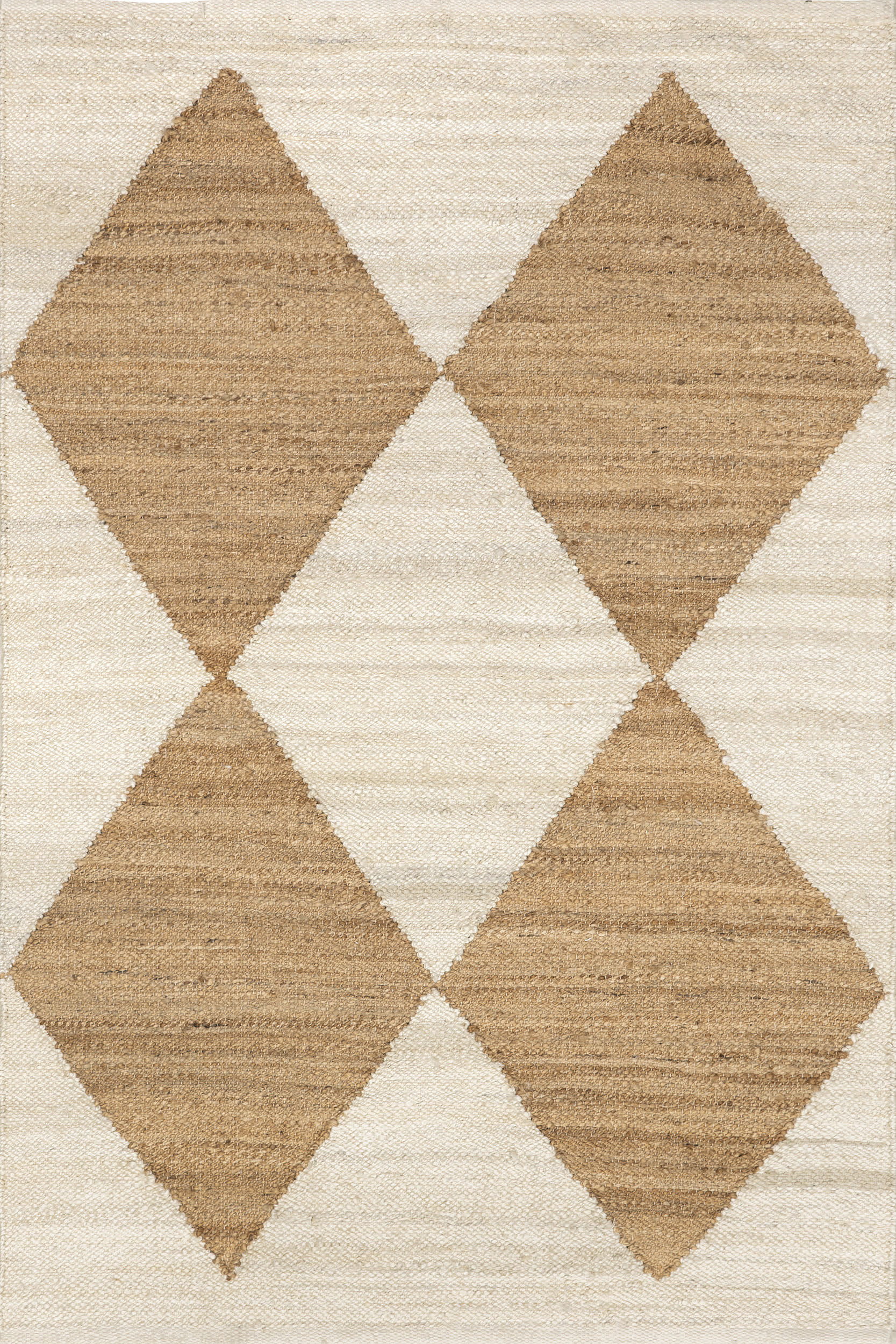 Ivory Jute Harlequin Trellis 9' 6"" x 13' 6"" | Organic Materials rug | Rugs USA