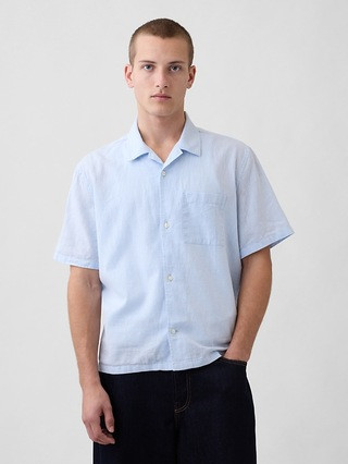 Linen-Cotton Relaxed Straight-Hem Shirt | Gap (US)