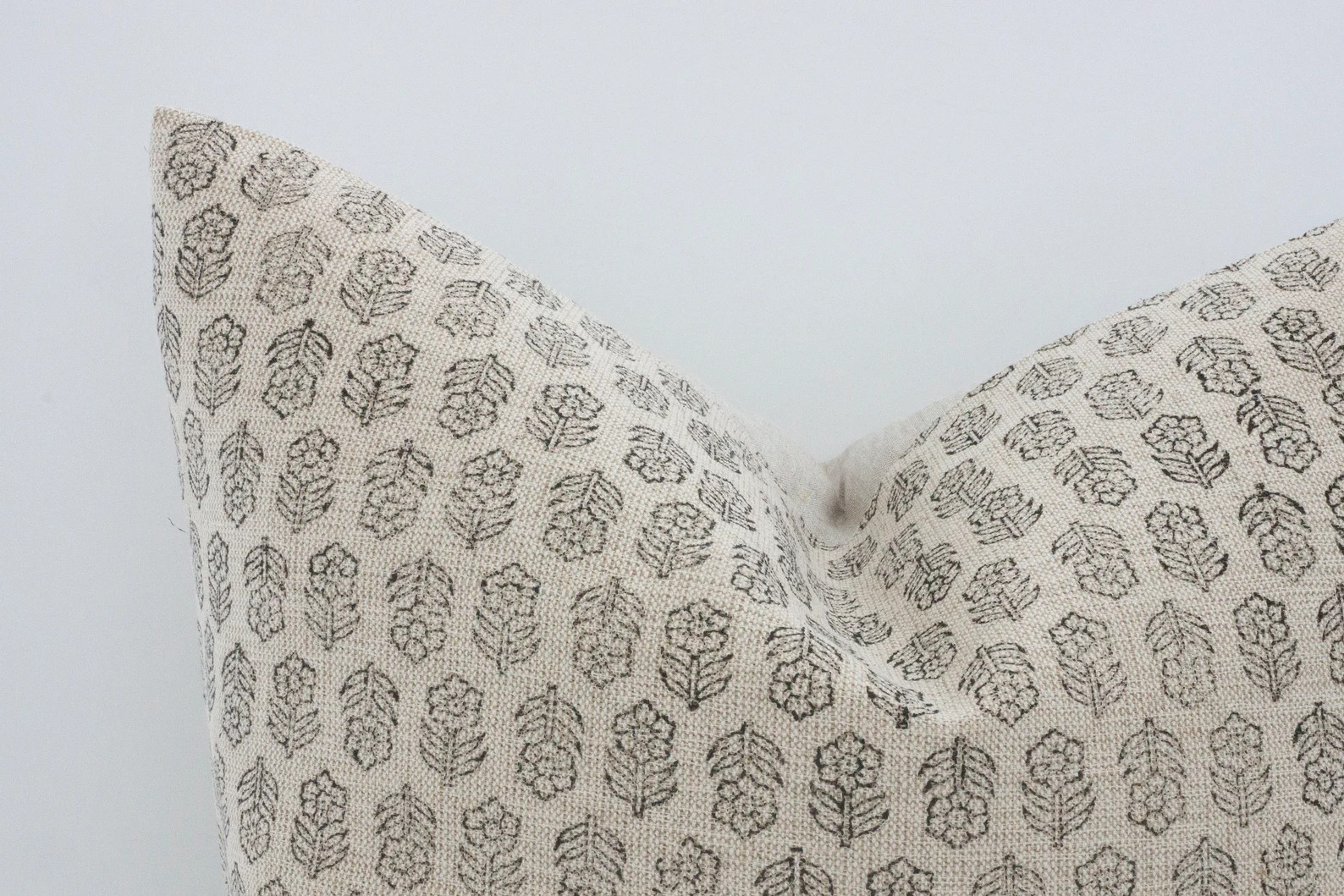 ADELE | Designer Cream Floral Pillow Cover Block Print Pillow Farmhouse Pillow Neutral Pillow Bla... | Etsy (US)