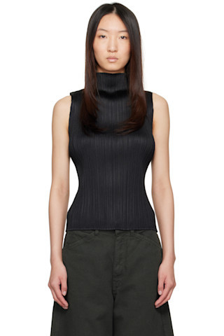 PLEATS PLEASE ISSEY MIYAKE - Black Basics SL Top | SSENSE